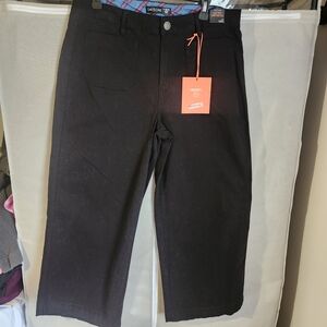 One 5 One Black High Rise Cropped Wide Leg Pants